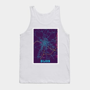 Dijon Neon City Map, Dijon Minimalist City Map Art Print Tank Top